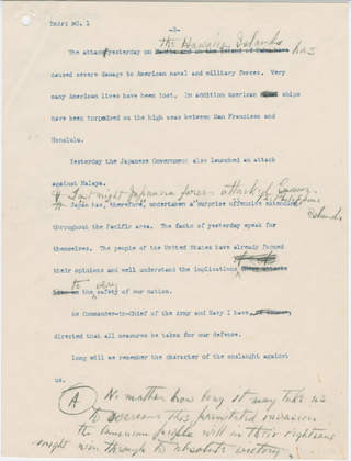 Illustration for article titled Check Out The Crucial Changes FDR Made To His "Day Of Infamy" Speech